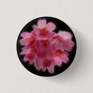 Cherry Blossom Pink Tree Flower 1 Inch Round Button