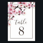 Cherry Blossom Pink Wedding Table Number Cards<br><div class="desc">Cherry Blossom Pink Wedding Table Number Cards - features a colour scheme of dark brown, pink and white with modern script and san serif fonts. View the full matching collection link found on this page to complete the look for your spring, late winter, or summer event. You'll see a collage...</div>