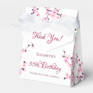 Cherry Blossom Pink White   Custom Birthday Favor Box