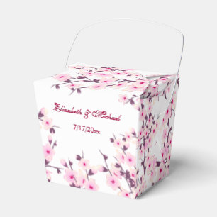 Cherry Blossom Pink White Custom Wedding Favour Bo Favor Box