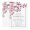 Cherry Blossom Pink White Wedding Invitations