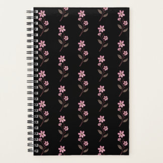 Cherry Blossom Planner - Black Pattern