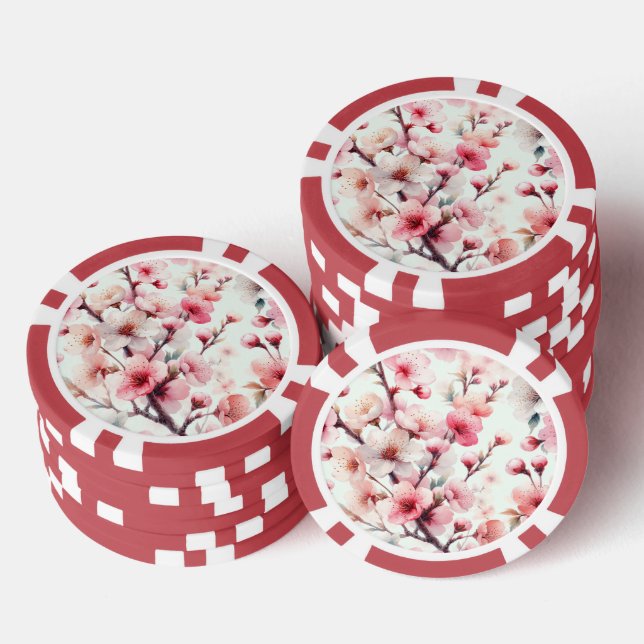 Cherry Blossom Poker Chips (Stack)