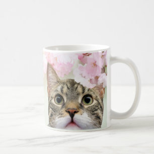 Cherry Blossom Princess Japanese With Cat Coffee Mug