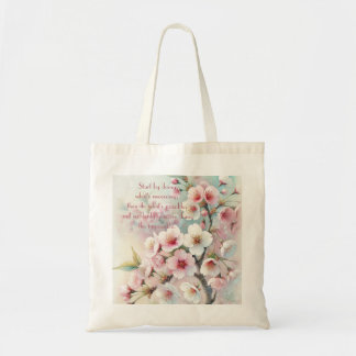 Cherry Blossom & Quote Tote Bag