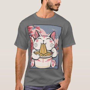 Cherry Blossom Ramen Cat Kawaii        T-Shirt