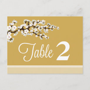 Cherry Blossom Reception Table Number Placecards Postcard