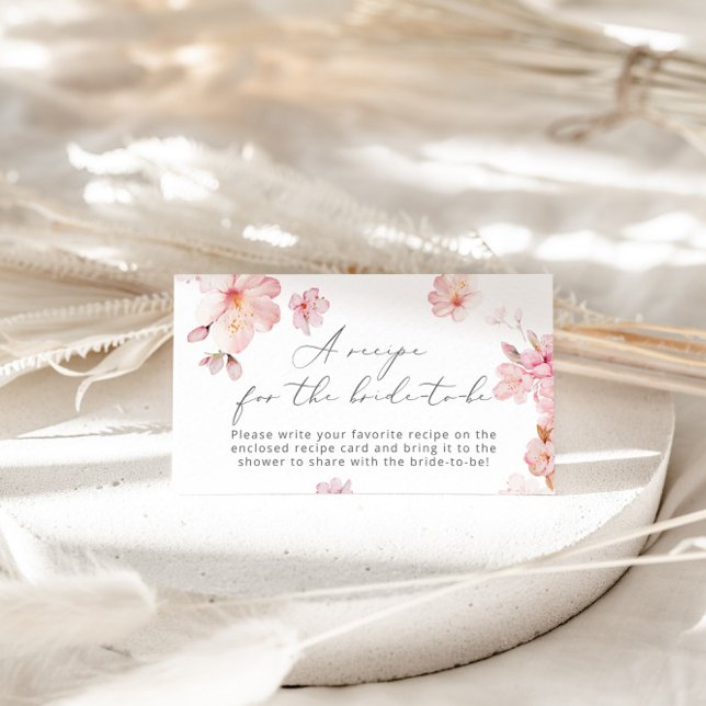 Cherry blossom Recipe for the bride to be Enclosure Card (Creator Uploaded)
