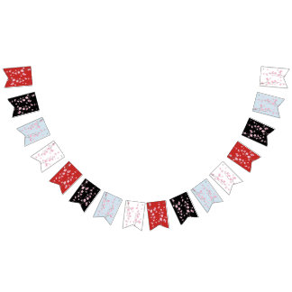 Cherry Blossom - Red Bunting Flags