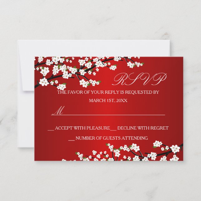 Cherry Blossom Red RSVP (Front)