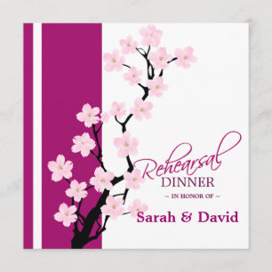 Cherry Blossom Rehearsal Dinner Invitation