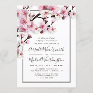Cherry Blossom Répétition rose Invitations