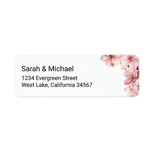 Cherry Blossom Return Address Label (Front)
