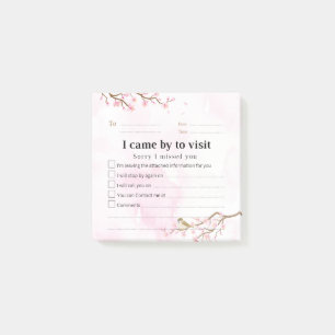 Cherry Blossom Return Visit Sticky Notes
