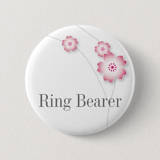 Cherry Blossom Ring Bearer Button (Front)