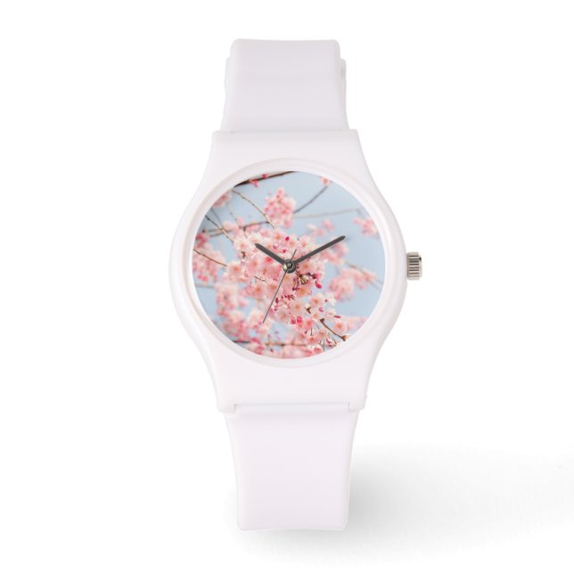 Cherry Blossom rose Fleurs Montre (Recto)