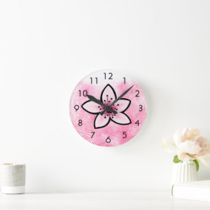 Cherry Blossom Round Clock