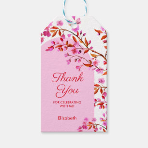 Cherry Blossom Sakura Flower Pink White Birthday  Gift Tags