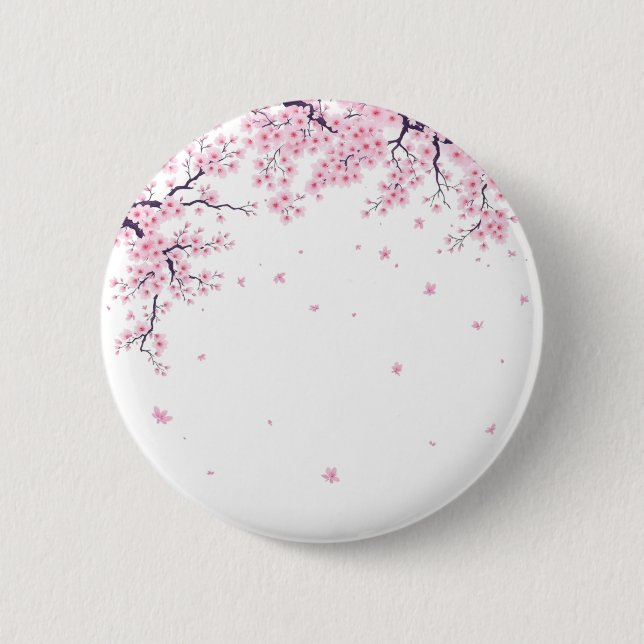 Cherry Blossom Sakura Japanese Art Tote  2 Inch Round Button (Front)