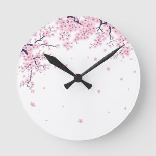 Cherry Blossom Sakura Japanese Art Tote  Round Clock