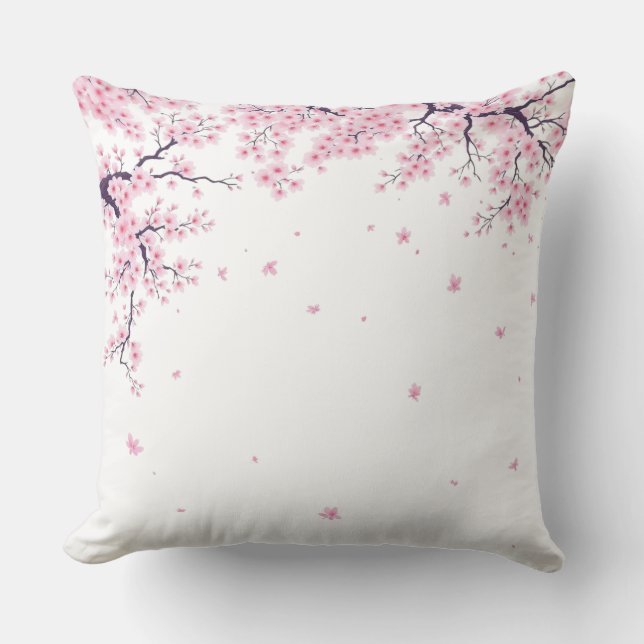 Cherry Blossom Sakura Japanese Art Tote  Throw Pillow (Front)