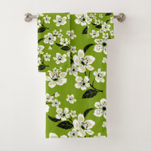 CHERRY BLOSSOM - SAKURA (MATCHA GREEN) BATH TOWEL SET