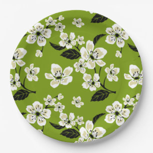 CHERRY BLOSSOM - SAKURA (MATCHA GREEN) PAPER PLATE