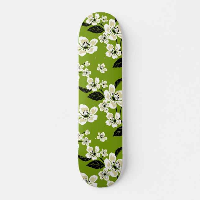 CHERRY BLOSSOM - SAKURA (MATCHA GREEN) SKATEBOARD (Front)