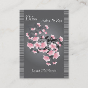 Cherry blossom (Sakura) on a light grey background Business Card