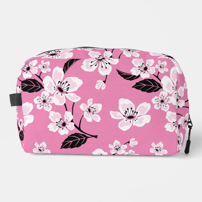CHERRY BLOSSOM - SAKURA PATTERN IN LITE PINK DOPP KIT (Front)