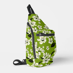 CHERRY BLOSSOM - SAKURA PATTERN IN MATCHA GREEN SLING BAG