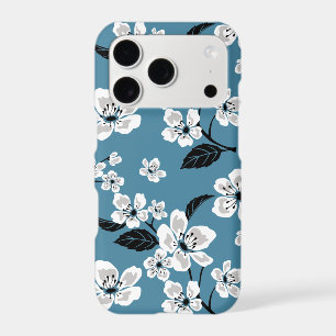 CHERRY BLOSSOM - SAKURA PATTERN IN SMOKY BLUE