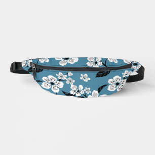 CHERRY BLOSSOM - SAKURA PATTERN IN SMOKY BLUE FANNY PACK
