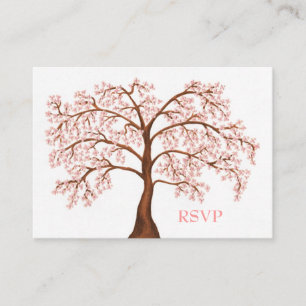Cherry Blossom Sakura Pearl Wedding RSVP Cards