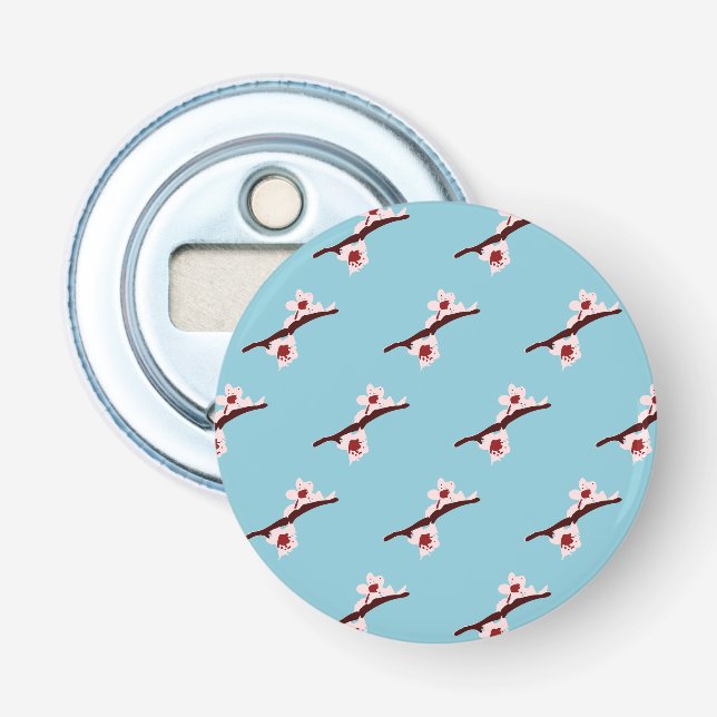 Cherry Blossom, Sakura, Pink Floral Pattern Bottle Opener (Front)