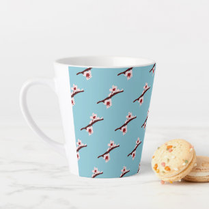 Cherry Blossom, Sakura, Pink Floral Pattern Latte Mug