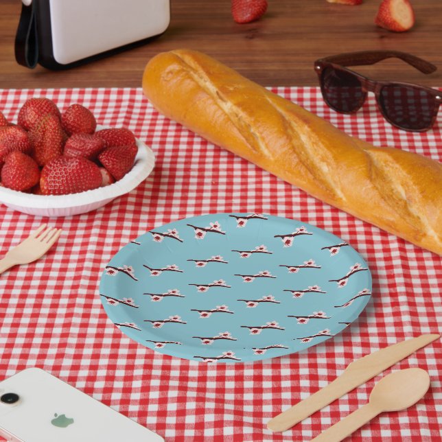 Cherry Blossom, Sakura, Pink Floral Pattern Paper Plate (Picnic)