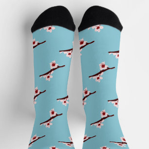 Cherry Blossom, Sakura, Pink Floral Pattern Socks