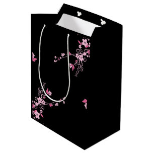 Cherry Blossom, Sakura, Pink Flowers, Floral Medium Gift Bag