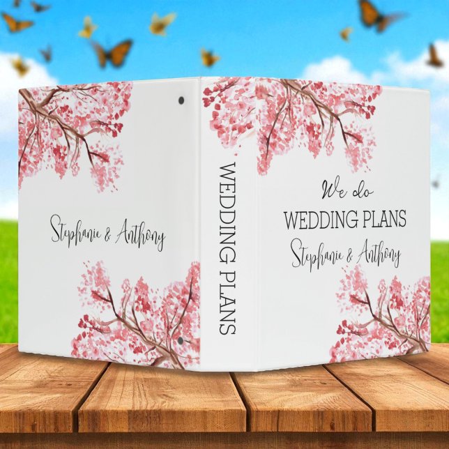 Cherry Blossom Sakura Pink Flowers Wedding Binder (Creator Uploaded)