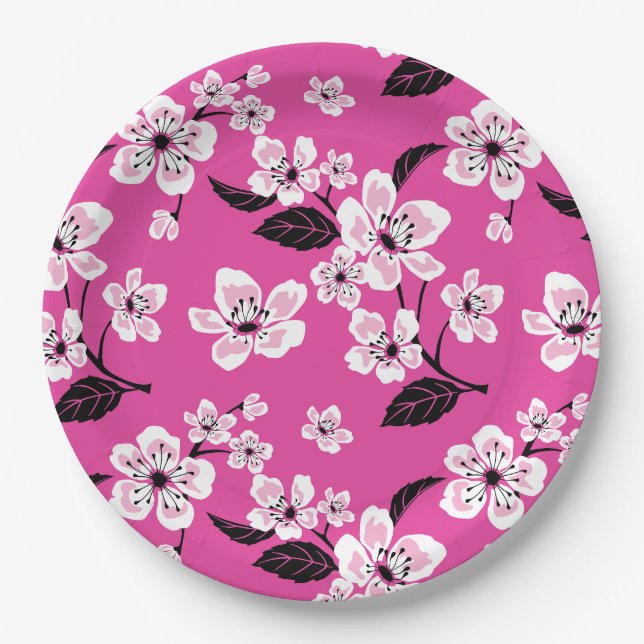 CHERRY BLOSSOM - SAKURA (PINK) PAPER PLATE (Front)