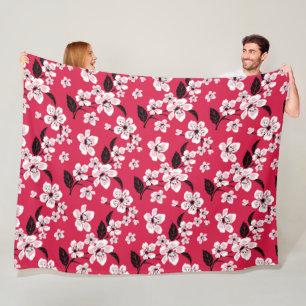 CHERRY BLOSSOM - SAKURA (RED) FLEECE BLANKET