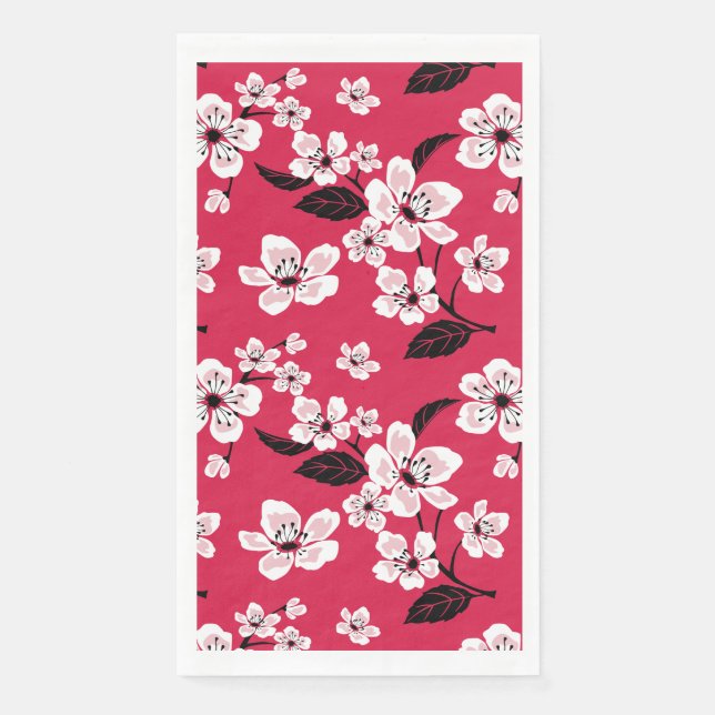 CHERRY BLOSSOM - SAKURA (RED) NAPKIN (Front)