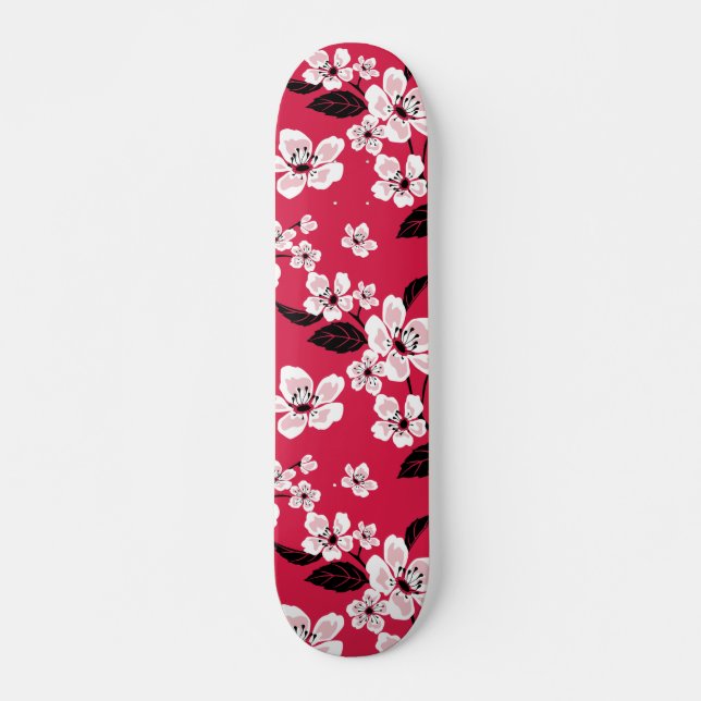 CHERRY BLOSSOM - SAKURA (RED) SKATEBOARD (Front)