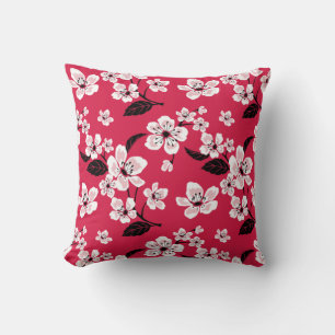 CHERRY BLOSSOM - SAKURA (RED) THROW PILLOW