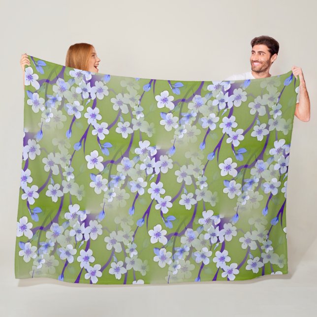 Cherry Blossom - Sakura seamless pattern 2 Fleece Blanket (In Situ)