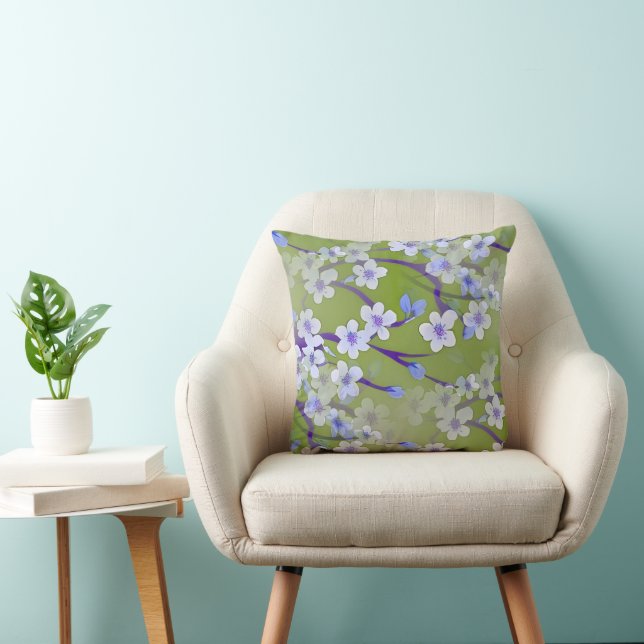 Cherry Blossom - Sakura seamless pattern 2 Throw Pillow (Chair)
