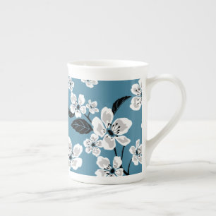 CHERRY BLOSSOM - SAKURA (SMOKY BLUE) BONE CHINA MUG