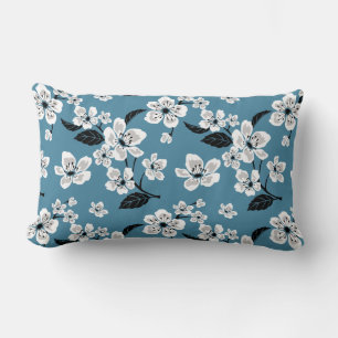 CHERRY BLOSSOM - SAKURA (SMOKY BLUE) LUMBAR PILLOW