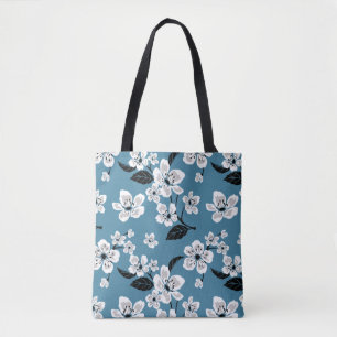 CHERRY BLOSSOM - SAKURA (SMOKY BLUE) TOTE BAG